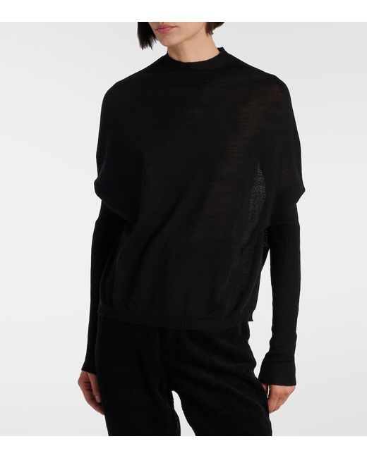 Jersey Crater De Lana Virgen Rick Owens de color Black