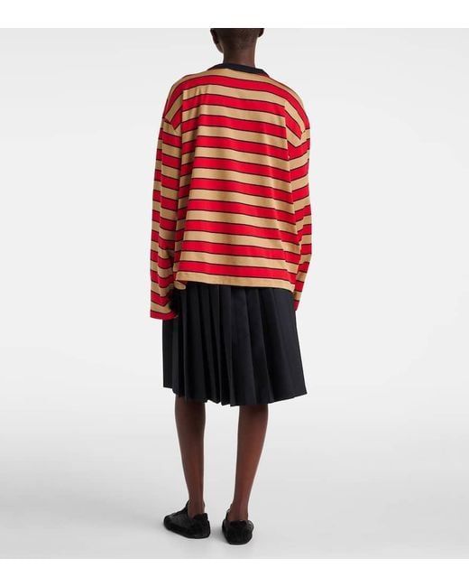 Prada Red Longsleeve Aus Baumwoll-Jersey