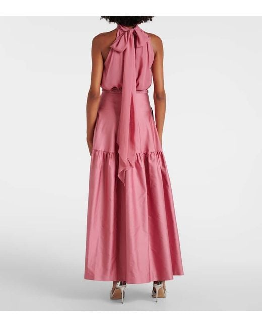 Falda Larga Elegante Brasile De Saten Max Mara de color Pink
