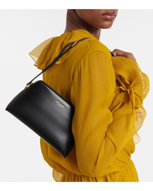Saint Laurent Black Sac De Jour Leather Pouch