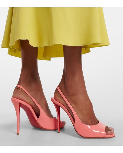 Christian Louboutin Pink Miss Z Patent Leather Slingback Sandals