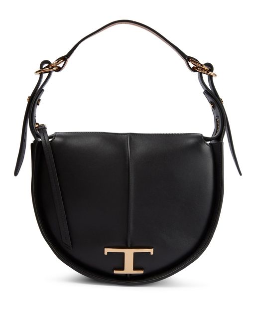 Tod's Timeless T Leather Shoulder Bag in Black Lyst