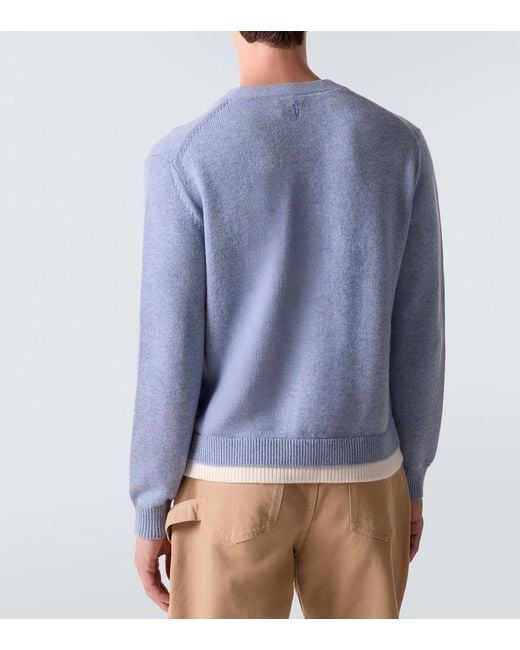 J.W. Anderson Blue Wool And Cashmere Cardigan for men