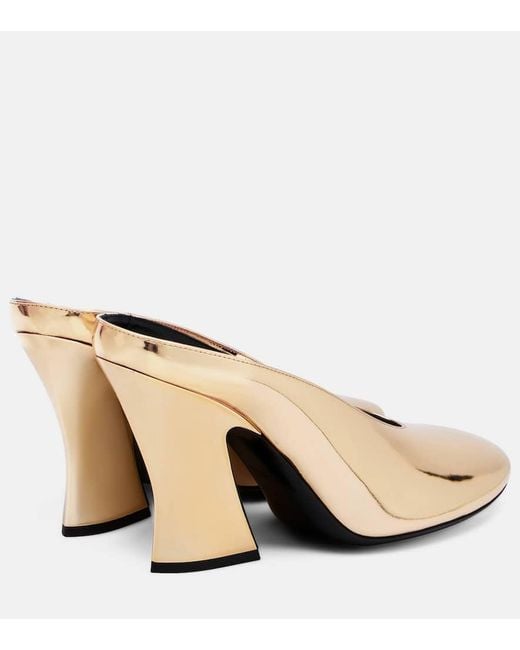 Givenchy Black Sculpted 95 Mirrored Leather Mules