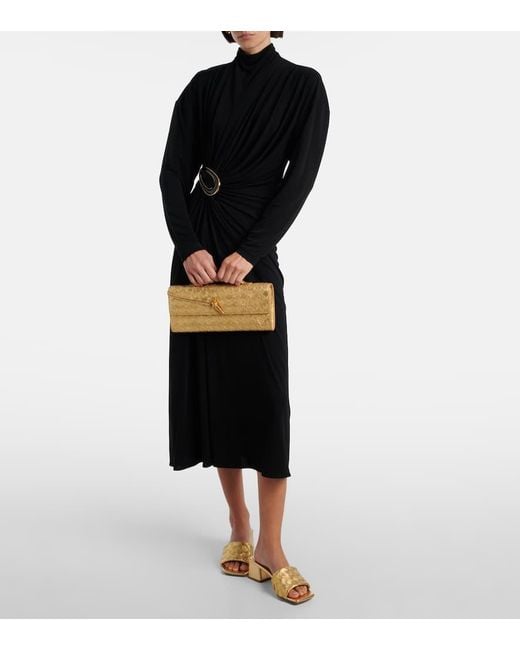 Bottega Veneta Clutch Andiamo Aus Metallic-Leder