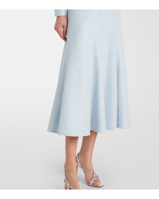 Roland Mouret Blue Jacquard Midi Dress