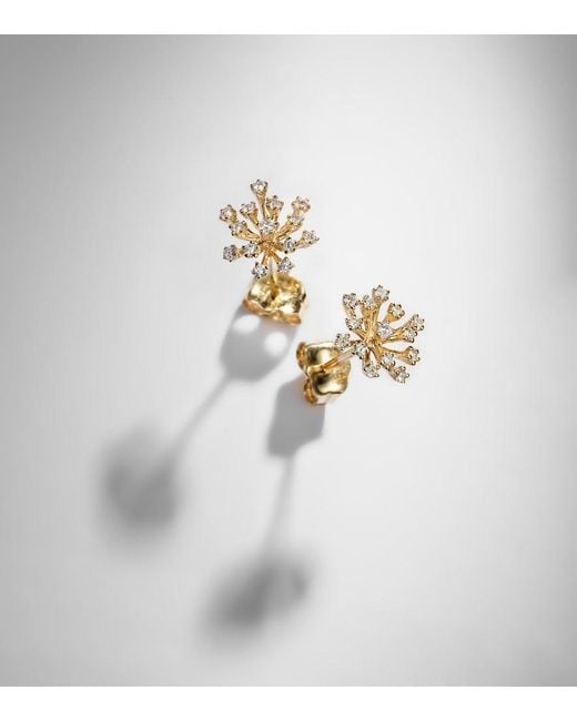 Sydney Evan White Burst Small 14Kt Earrings With Diamonds