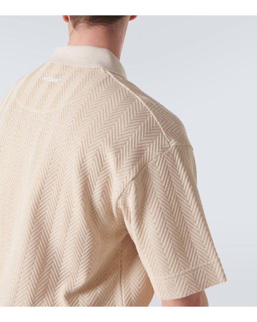 Polo Chevron en coton melange Missoni pour homme en coloris White