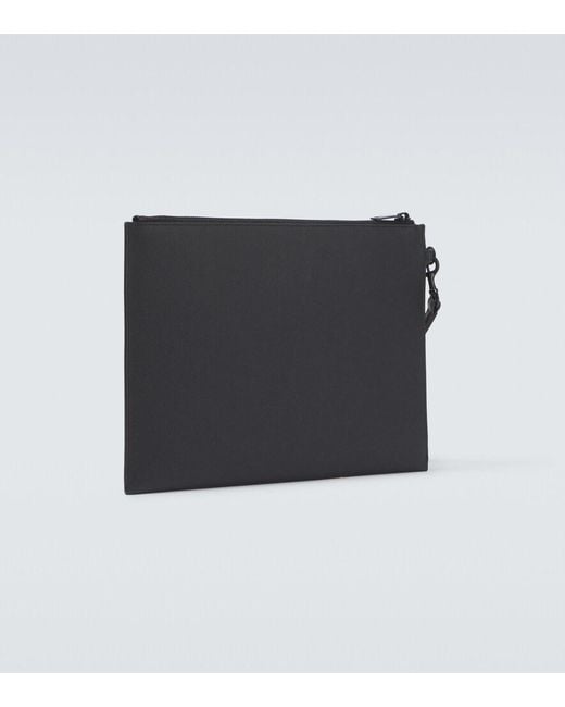 Saint Laurent Black Paris Leather Tablet Pouch for men