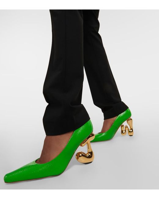 J.W. Anderson Green Jw Bubble Heel Leather Pumps