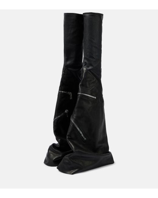 Rick Owens Black Cargoflares Tall Boots
