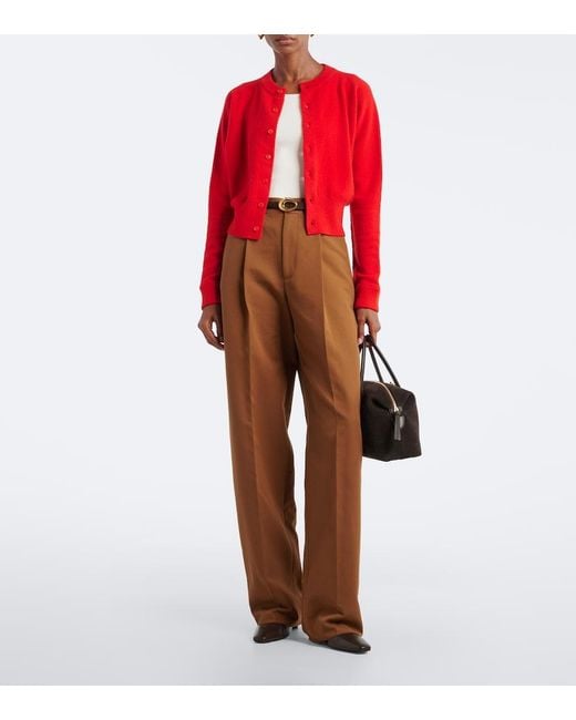 Extreme Cashmere Red N°257 Blouson Cashmere-Blend Cardigan