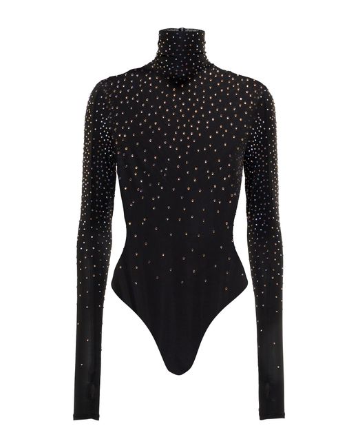 Alex Perry Sloan Crystal-embellished Bodysuit in Black | Lyst