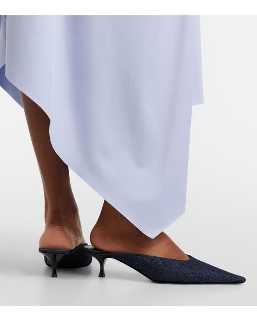 Victoria Beckham Blue Sloan Denim Mules