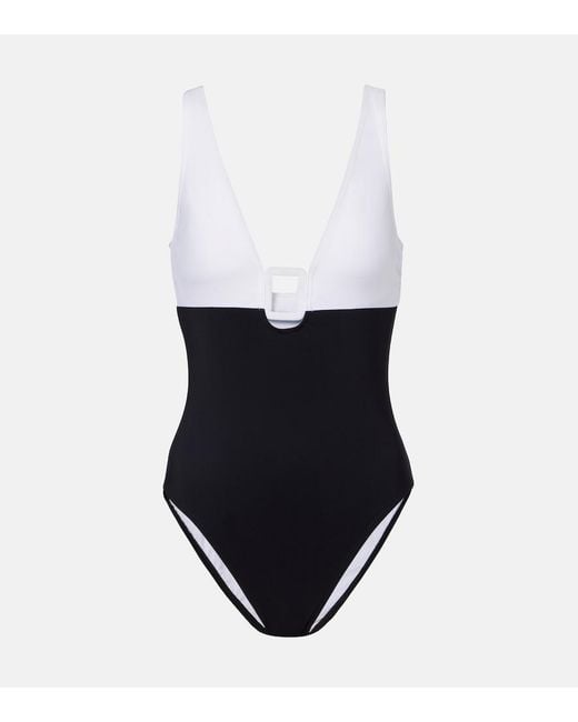 Karla Colletto Blue Mira Colorblocked Swimsuit