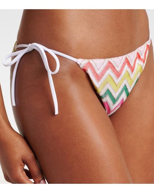 Missoni White Zigzag Lame Bikini