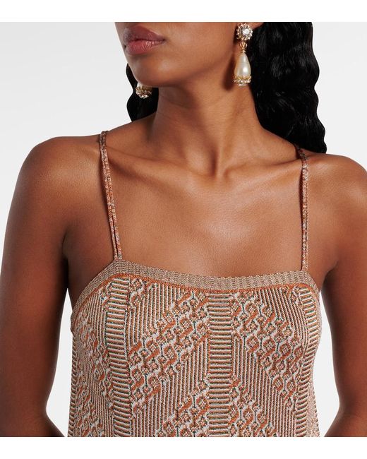 Valentino Natural Jacquard Lame Maxi Dress