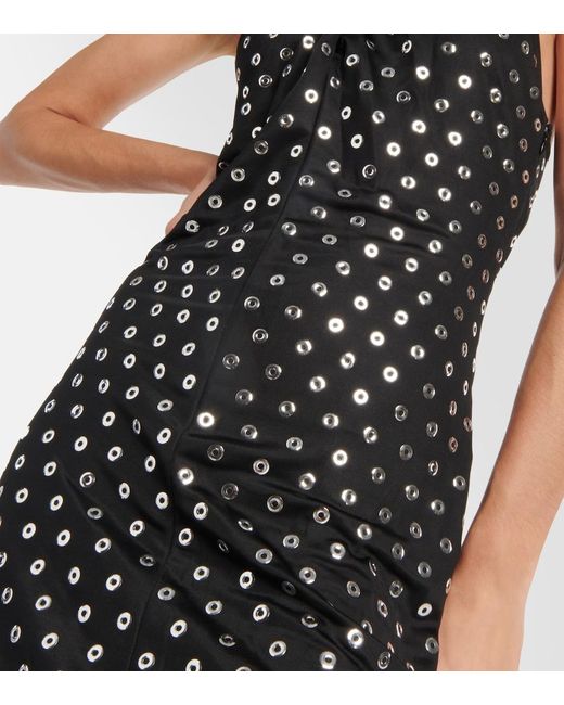 Alaïa Black Embellished Halterneck Midi Dress