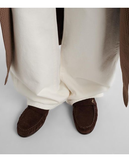 Jimmy Choo Brown Ellis Suede Loafers