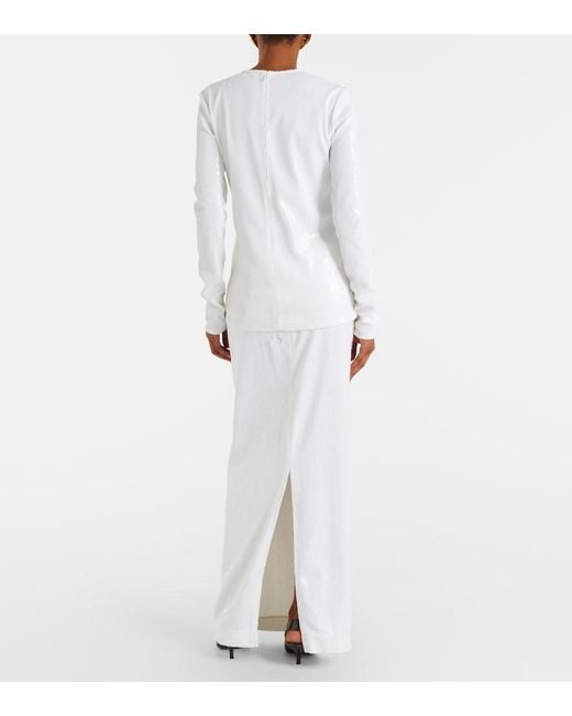 Totême White Sequined Maxi Skirt
