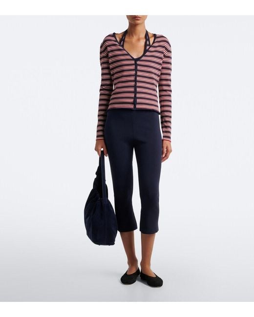 Faithfull The Brand Blue Leandra Cotton-Blend Capri Pants