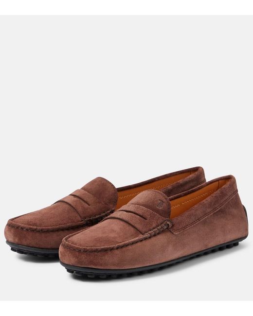 Tod's Brown Suede Driving Shoes