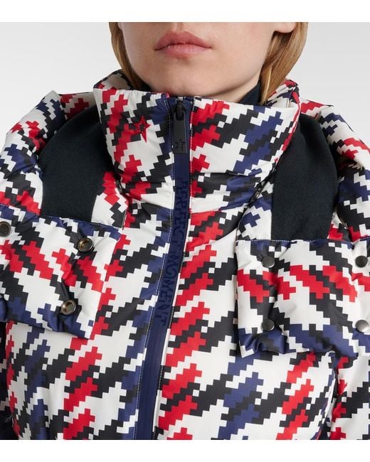 Perfect Moment White Candice Houndstooth Down Ski Jacket