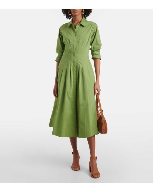 Jonathan Simkhai Green Jazz Cotton-Blend Poplin Midi Dress