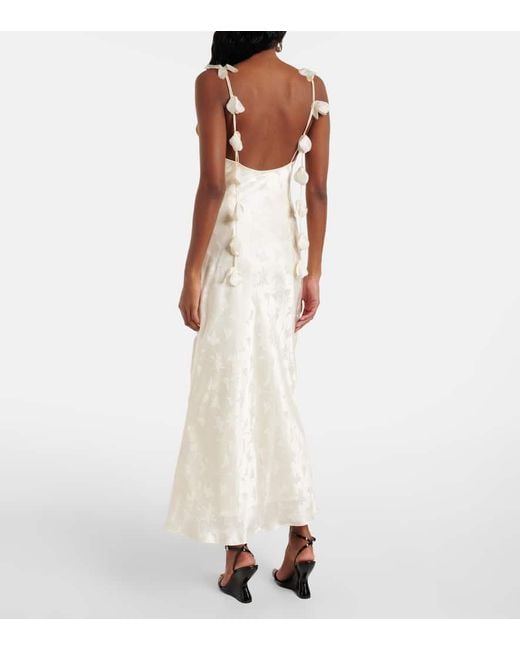 ROTATE ワンピース Bridal gathered satin midi dress926686 Bridal gathered satin midi dress in pink - Rotate | Mytheresa