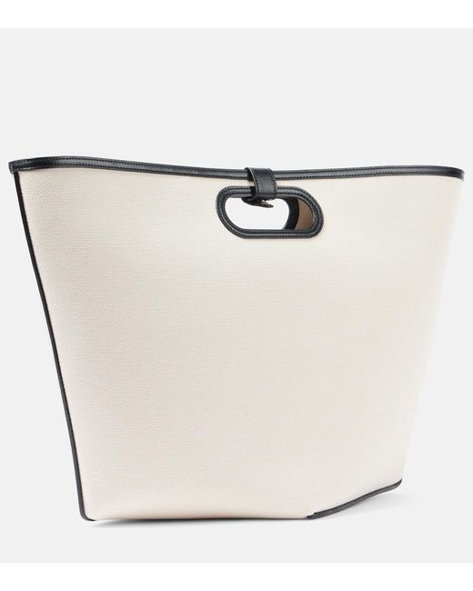 Alaïa White Folded Large Leather Tote Bag