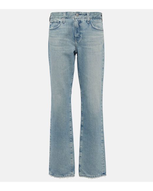 AG Jeans Blue Remy Low-rise Straight Jeans
