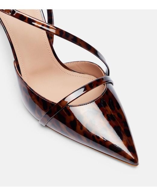 Malone Souliers Brown Valeria 70 Patent Leather Slingback Pumps