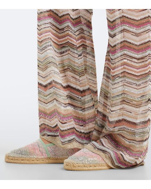 Missoni White Zigzag Sequined Espadrilles