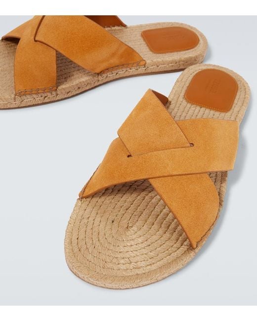 Zegna Espadrille-Sandalen Aus Veloursleder in Brown für Herren
