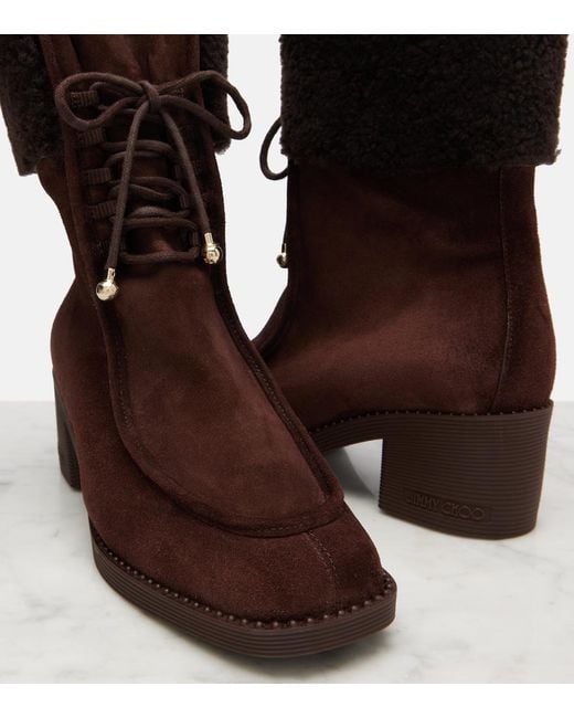 Jimmy Choo Brown Hali Suede Ankle Boots