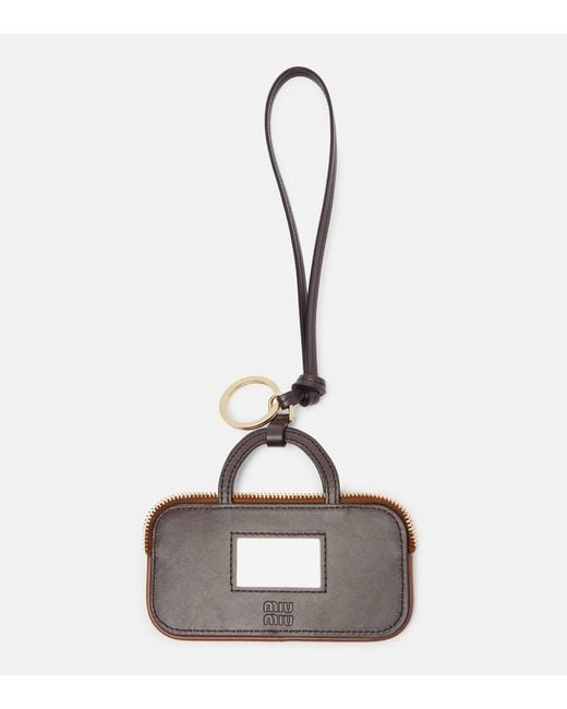 Miu Miu Brown Arcadie Leather Bag Charm
