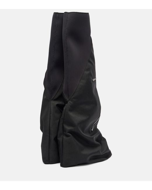 Rick Owens Black Zipper-Detail Over-The-Knee Boots