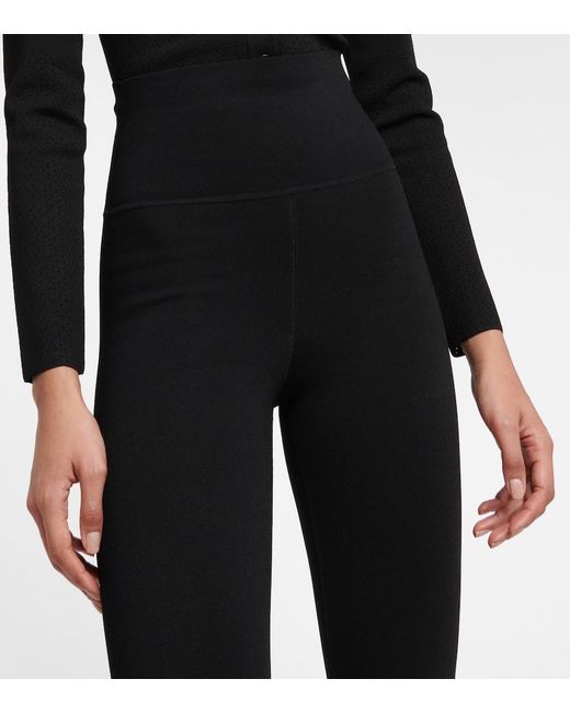Victoria Beckham Black Body High-Rise Split-Cuff Leggings