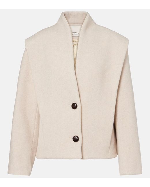 Isabel Marant Natural Dyogo Wool-Blend Jacket