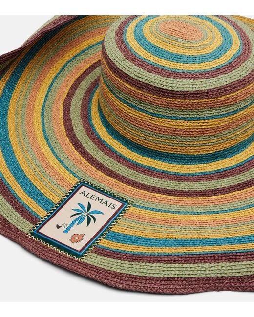 ALÉMAIS Multicolor Dusk Striped Raffia Sun Hat