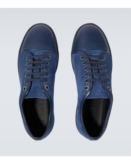 Lanvin Blue Dbb1 Leather And Suede Sneakers for men