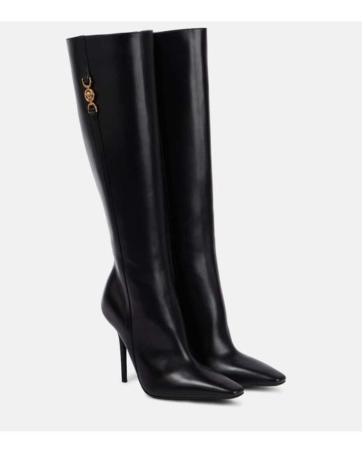 Versace Medusa '95 Leather Knee-high Boots in Black | Lyst