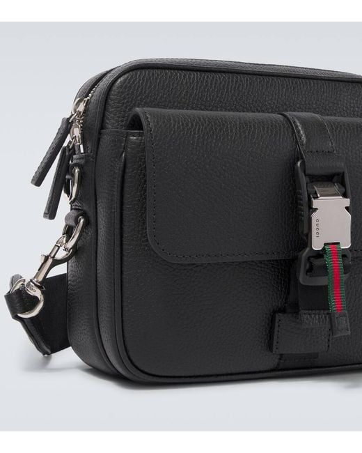 Borsa A Tracolla Con Dettaglio Web Misura Piccola di Gucci in Black da Uomo