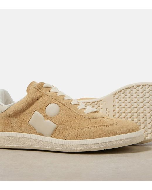 Isabel Marant Natural Bryce Leather-trimmed Suede Sneakers