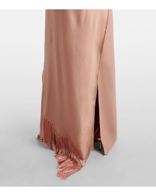 ‎Taller Marmo Pink Mounia Caped Crepe Cady Gown