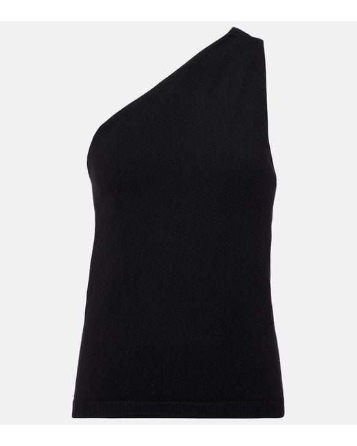 Rohe Black One-Shoulder-Top Aus Einem Wollgemisch