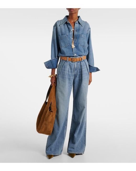Citizens of Humanity Blue Petra High-Rise Wide-Leg Jeans