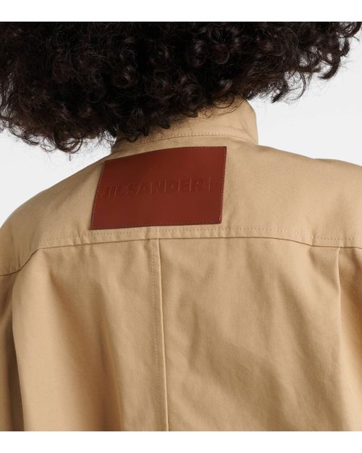 Jil Sander Natural Boxy Cotton Gabardine Jacket