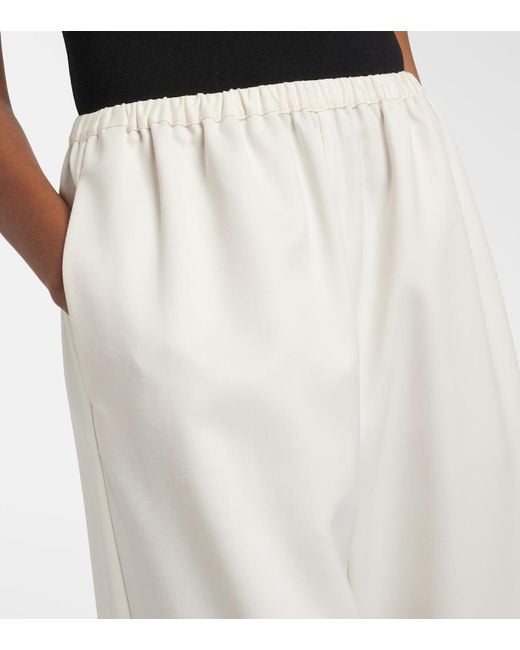 Rohe White Wool-Blend Cropped Wide-Leg Pants