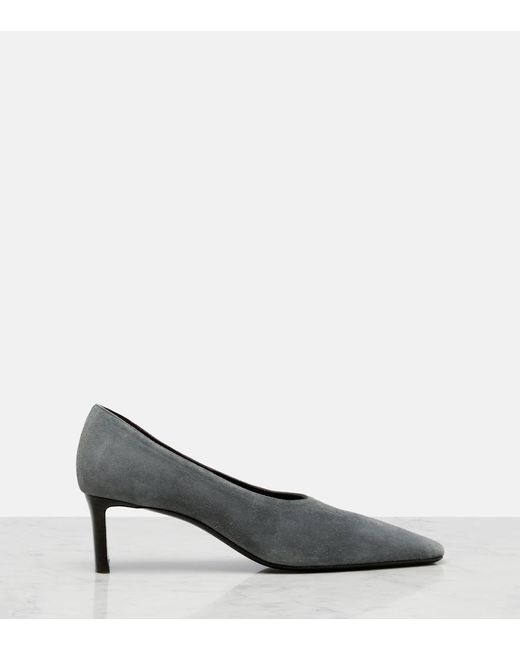 Khaite Gray Cecilia 50 Suede Pumps